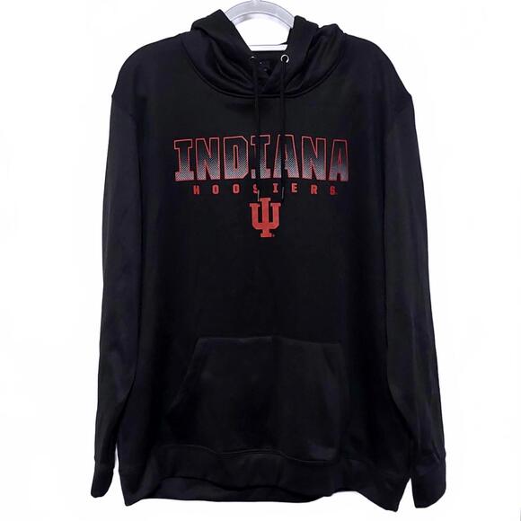 COLOSSEUM INDIANA HOOSIERS BLACK ATHLETIC DRAWSTRING PULLOVER HOODIE MENS XXL - Picture 1 of 8